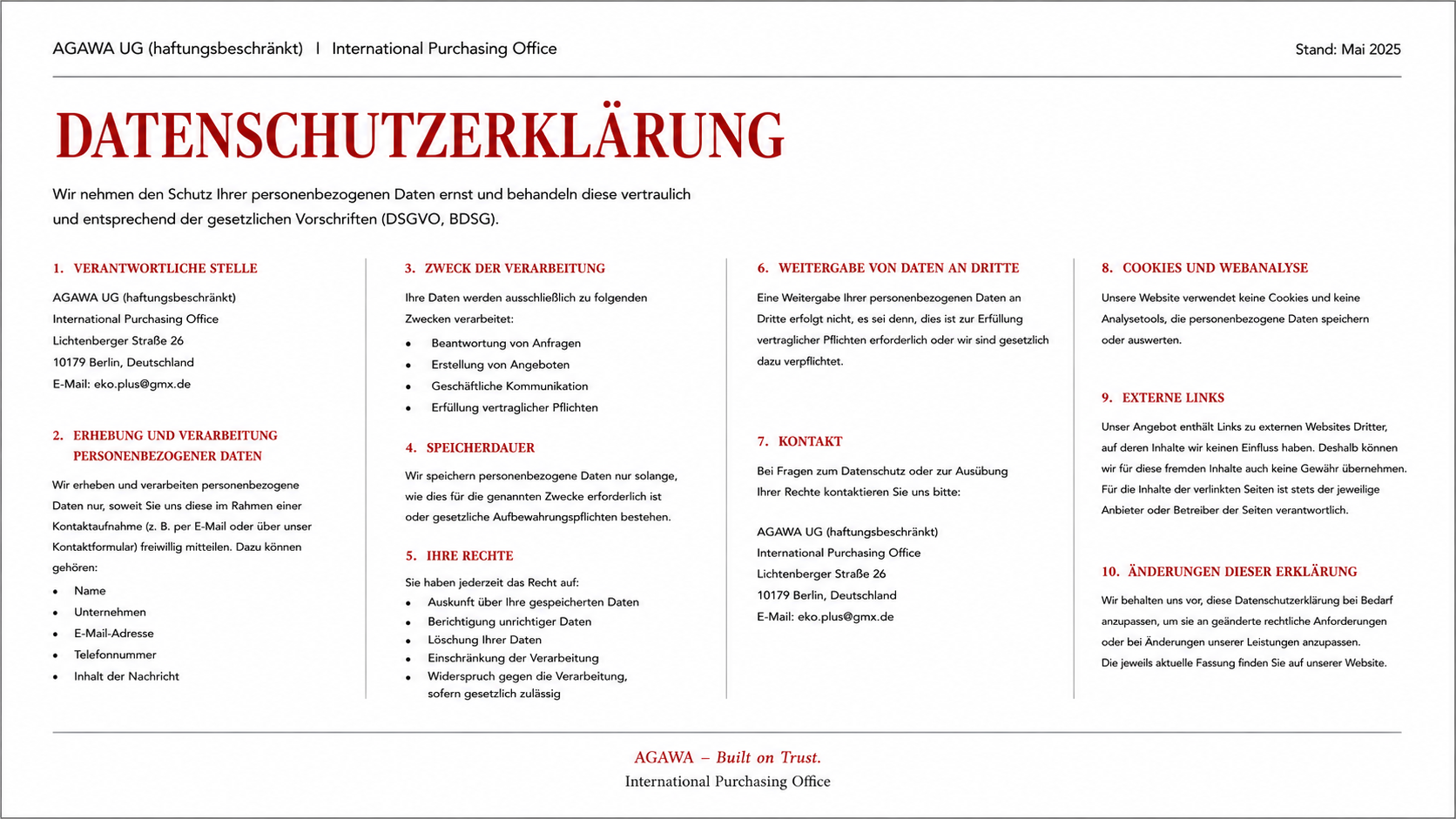 Datenschutz